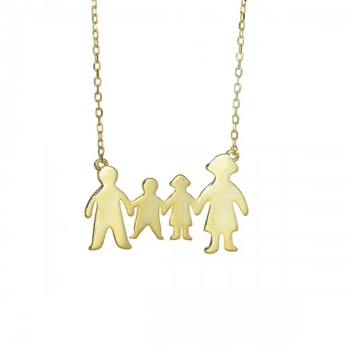 925 Ασήμι Επιχρυσωμένο Κολιέ "Οικογένεια" AKZN979MJG