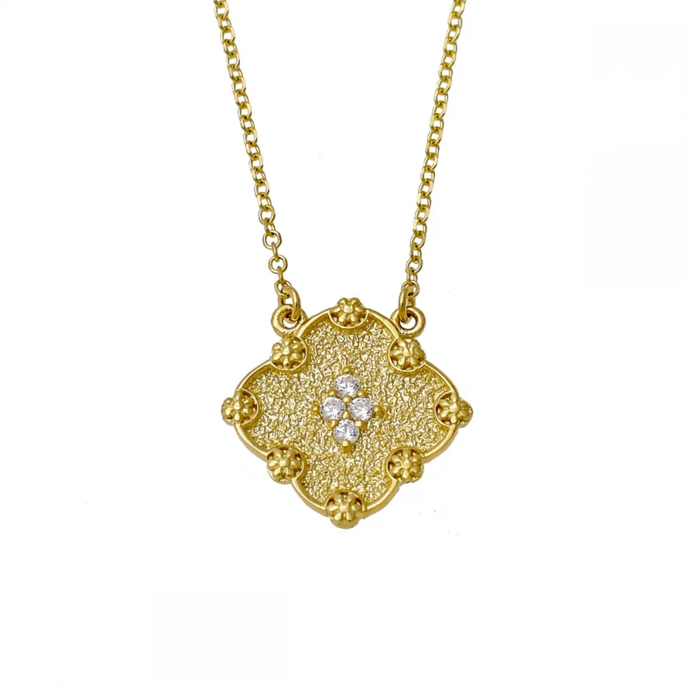 14Κ Χρυσό Κολιέ με Σταυρό & Διαμάντι AX2374