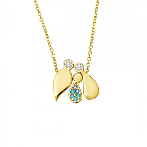 14Κ Χρυσό Κολιέ "Οικογένεια με Αγόρι" και Ζιργκόν B2108