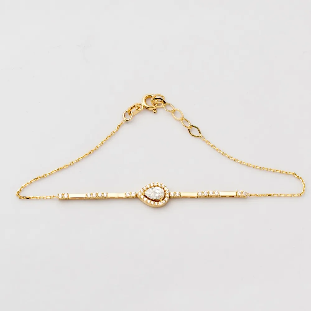 14K Χρυσό Βραχιόλι με Ζιργκόν B2233L