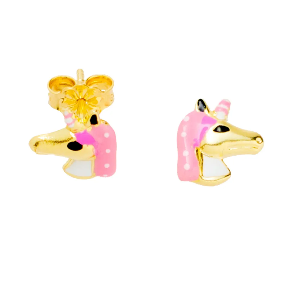 14K Χρυσά Σκουλαρίκια Παιδικά "Μονόκερος" SK282KK