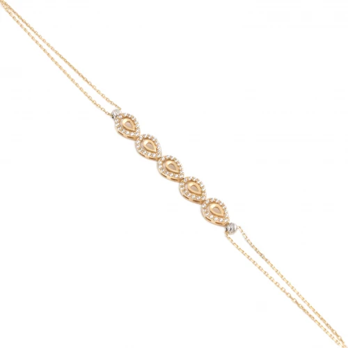 14K Χρυσό Βραχιόλι με Ζιργκόν B321F40