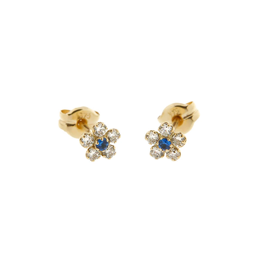 9K Χρυσά Σκουλαρίκια Παιδικά "Λουλούδι" με Ζιργκόν B3305AG