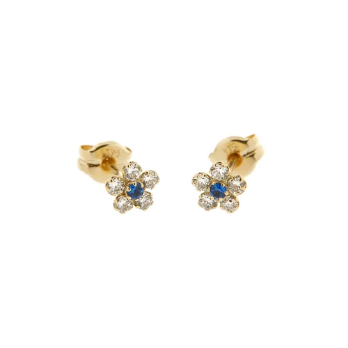 9K Χρυσά Σκουλαρίκια Παιδικά "Λουλούδι" με Ζιργκόν B3305AG