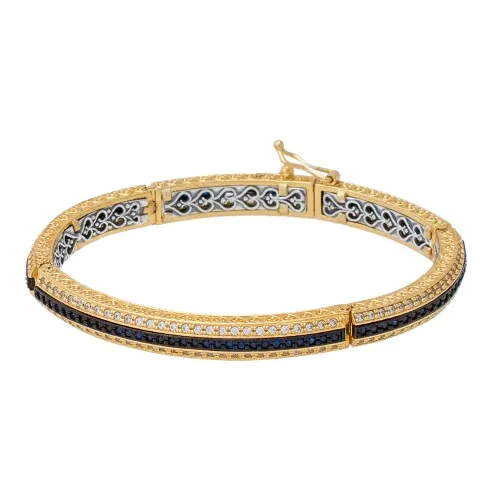 DIMITRIOS EXCLUSIVE Βραχιόλι 925 Ασήμι με μαύρες Swarovski πέτρες B405