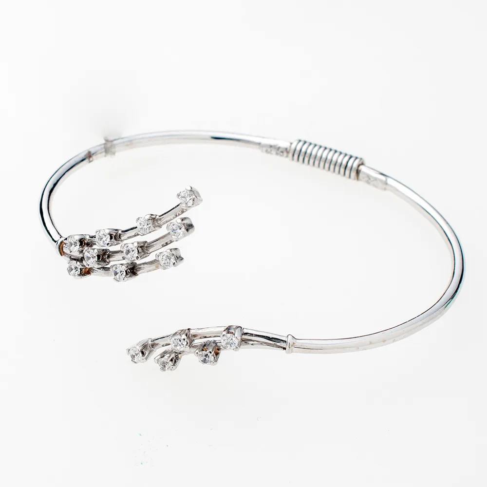 14Κ Λευκόχρυσο Βραχιόλι με Ζιργκόν B828LZ