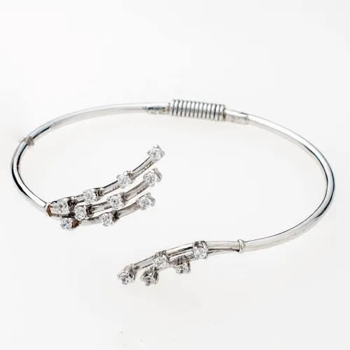 14Κ Λευκόχρυσο Βραχιόλι με Ζιργκόν B828LZ