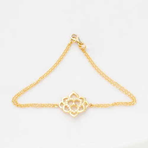 14K Χρυσό Βραχιόλι με Ζιργκόν BA00084