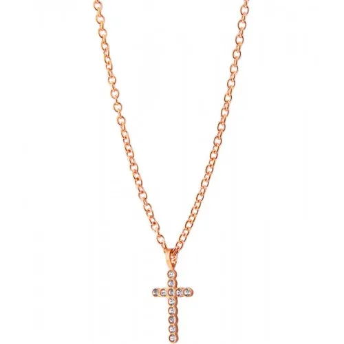 REBECCA Word Necklace Orihalcum Rose Gold Tone Plated BASKRB03