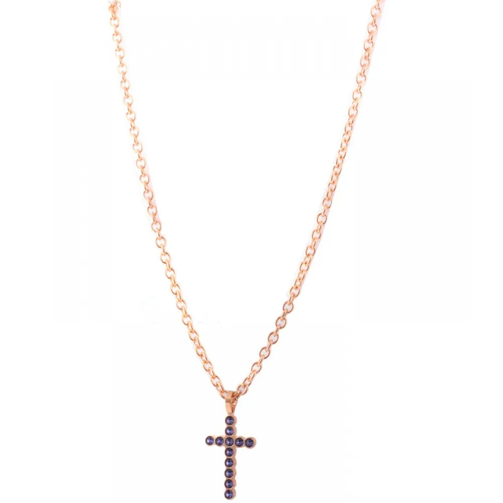 REBECCA Word Necklace Orihalcum Rose Gold Tone Plated BASKRV03
