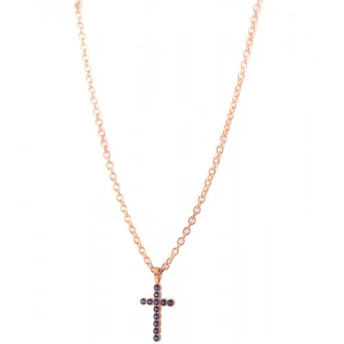 REBECCA Word Necklace Orihalcum Rose Gold Tone Plated BASKRV03