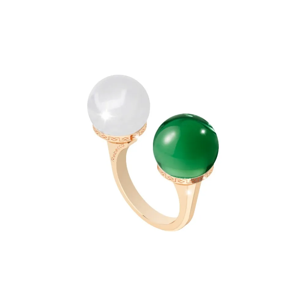 REBECCA Boulevard Stone Ring Gold Tone Plated BHSAOS05 REBECCA Boulevard Stone Ring Gold Tone Plated BHSAOS05
