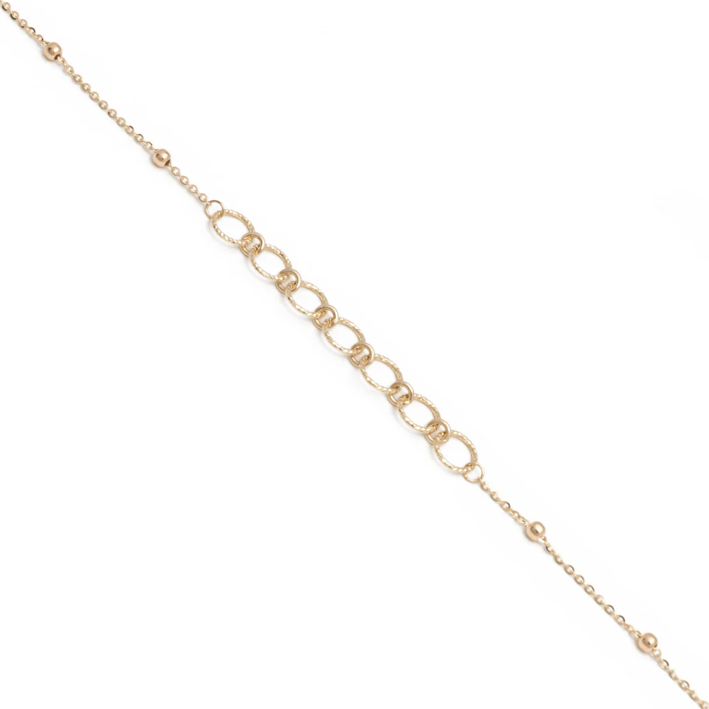 14K Χρυσό Βραχιόλι με χρυσούς Κρίκους BPI0109