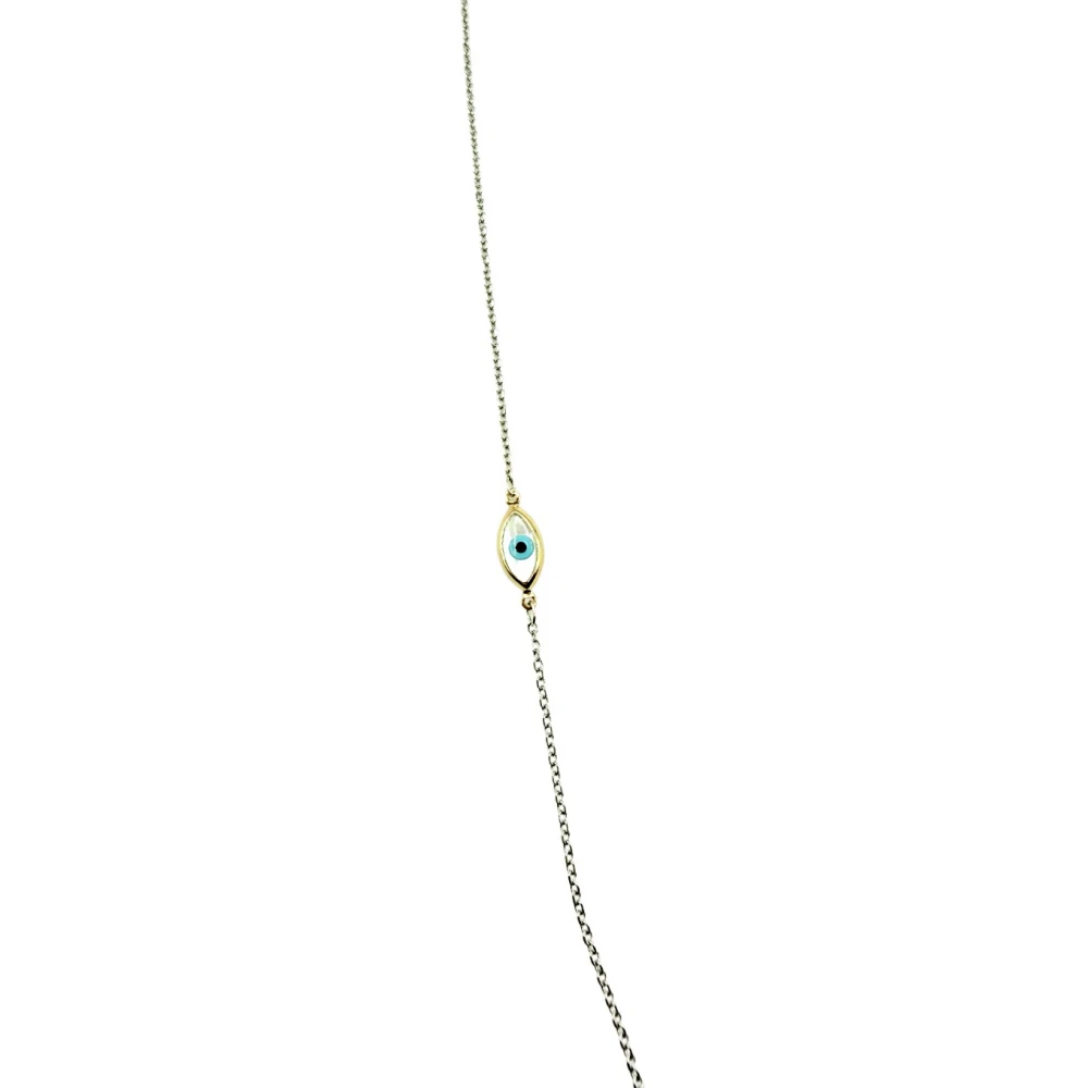 Βραχιόλι από Ασήμι 925 και Χρυσό με "Ματάκι" BR001KLE