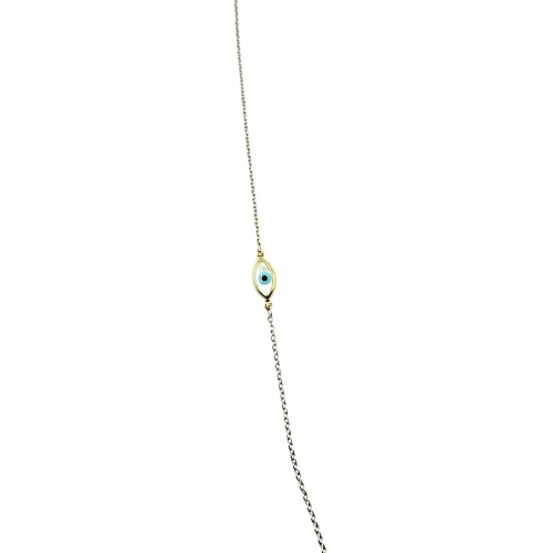 Βραχιόλι από Ασήμι 925 και Χρυσό με "Ματάκι" BR001KLE