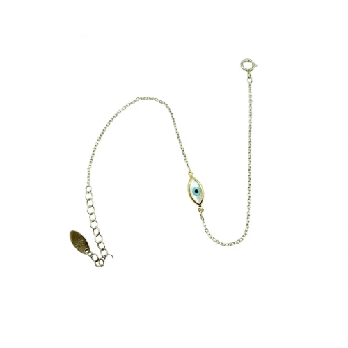 Βραχιόλι από Ασήμι 925 και Χρυσό με "Ματάκι" BR001KLE