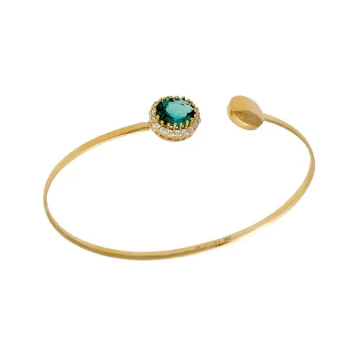 14K Χρυσό βραχιόλι Χειροπέδα με Ζιργκόν BR00241