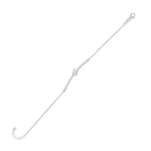 LAURA P. Coctail Βραχιόλι από Ασήμι 925 με Λευκά Ζιργκόν BR0058BB