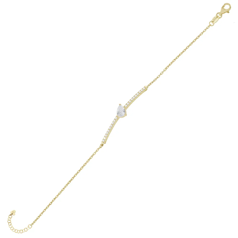 LAURA P. Coctail Βραχιόλι Επιχρυσωμένο Ασήμι 925 με Ζιργκόν BR0058GB