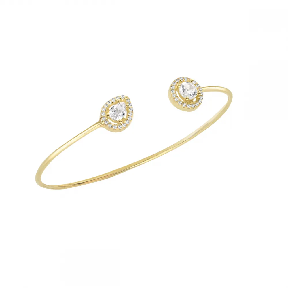 LAURA P. Precious Βραχιόλι Χειροπέδα 925 Ασήμι με Ζιργκόν BR01GB