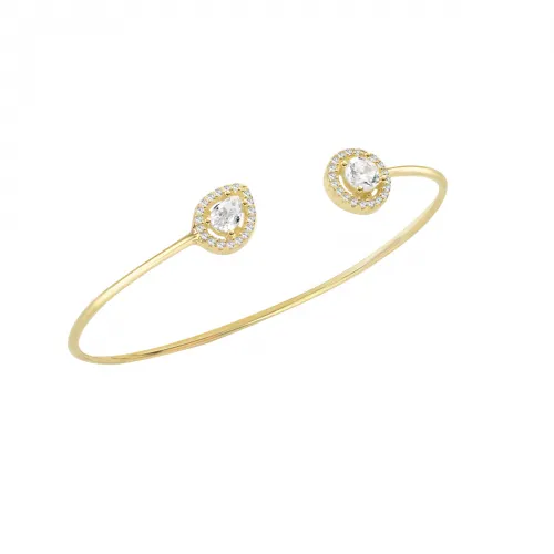 LAURA P. Precious Βραχιόλι Χειροπέδα 925 Ασήμι με Ζιργκόν BR01GB