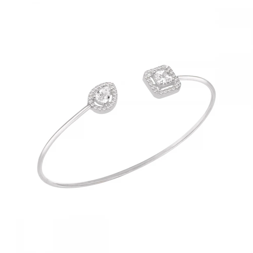 LAURA P. Precious Βραχιόλι Χειροπέδα 925 Ασήμι με Ζιργκόν BR03BB