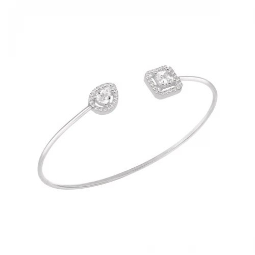 LAURA P. Precious Βραχιόλι Χειροπέδα 925 Ασήμι με Ζιργκόν BR03BB