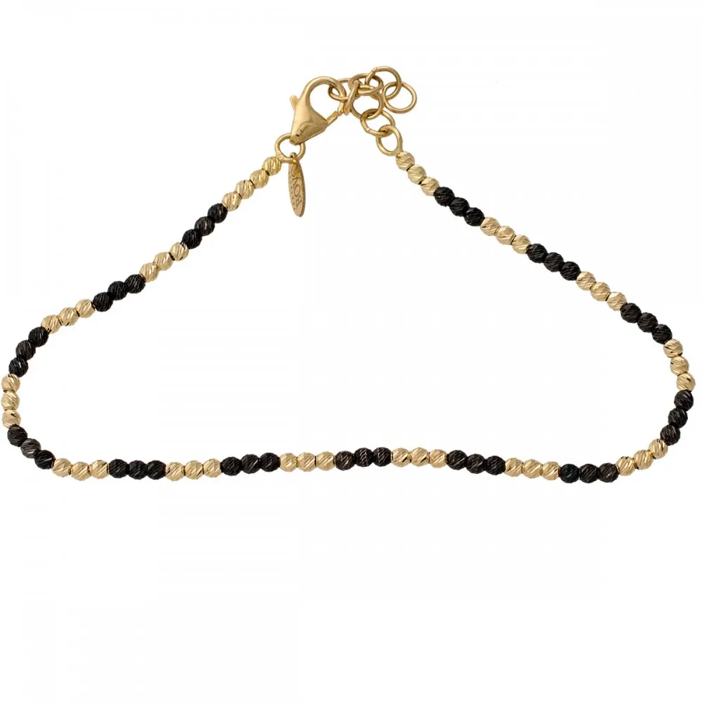14K Χρυσό Bραχιόλι με Μαύρη Πλατίνα BR107F