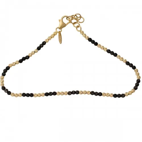 14K Χρυσό Bραχιόλι με Μαύρη Πλατίνα BR107F