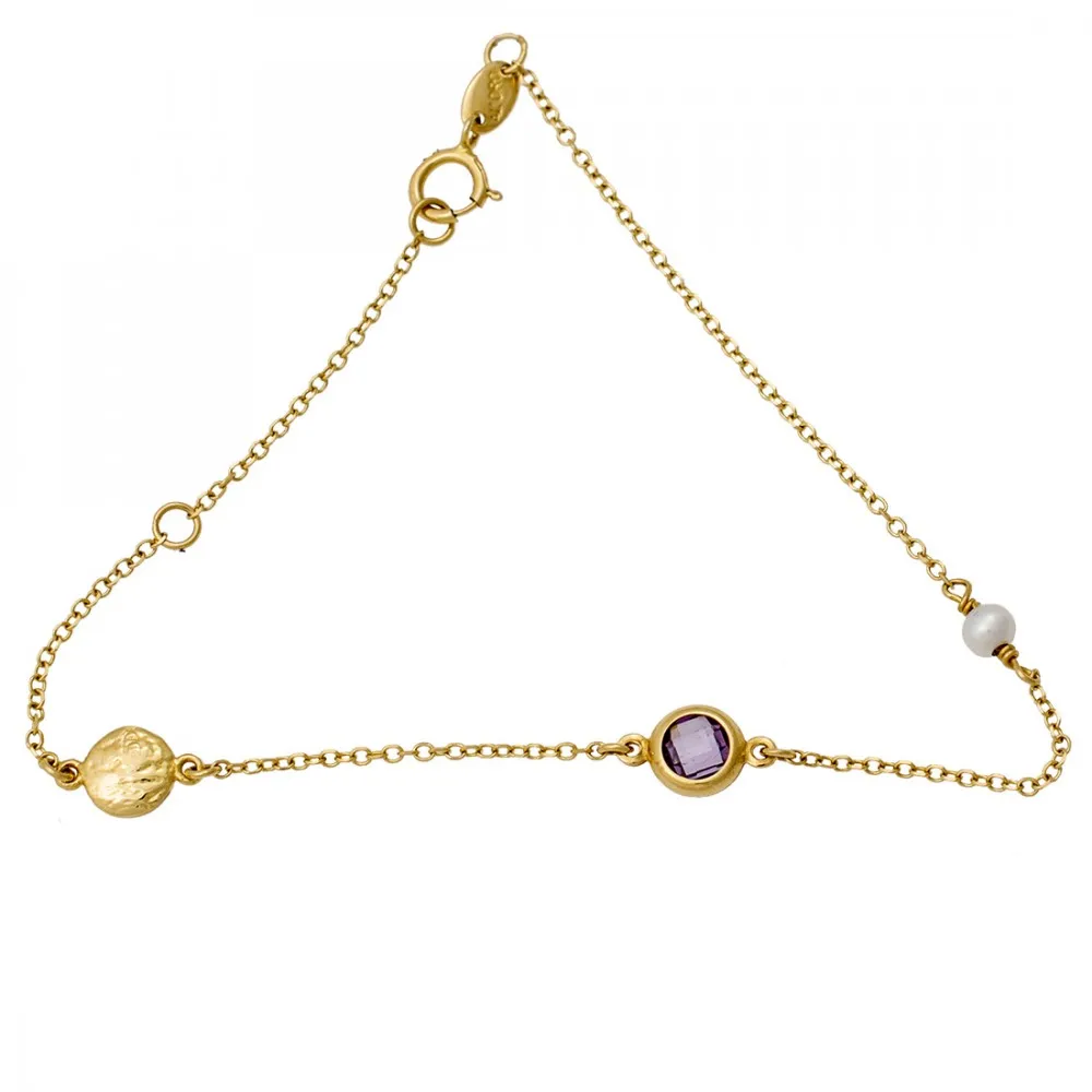 14K Χρυσό Βραχιόλι με Ζιργκόν BR161A3