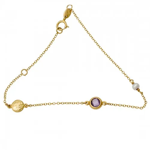 14K Χρυσό Βραχιόλι με Ζιργκόν BR161A3