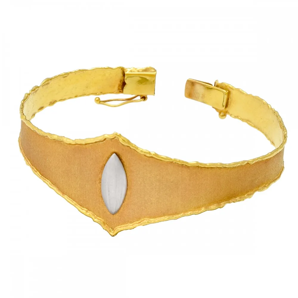 14K Χρυσό Χειροποίητο Δίχρωμο Βραχιόλι BR1866