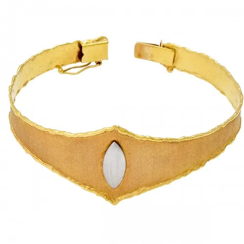 14K Χρυσό Χειροποίητο Δίχρωμο Βραχιόλι BR1866