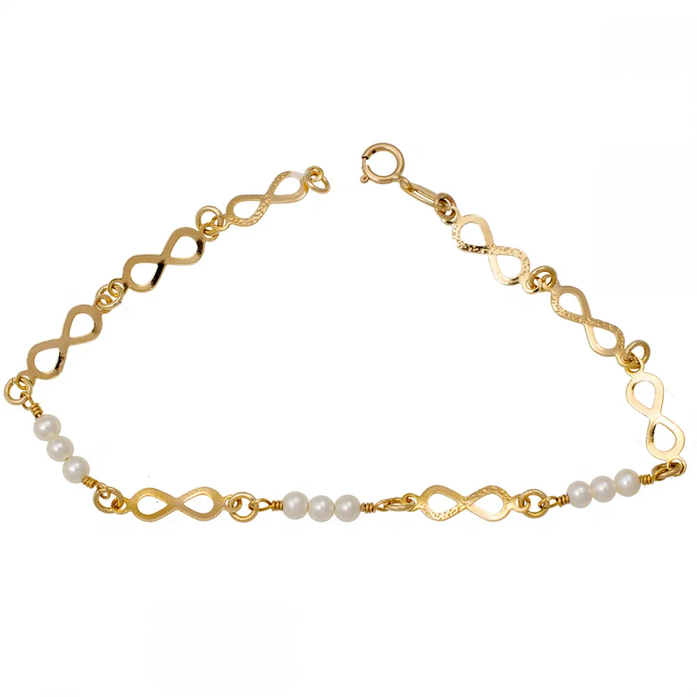 14K Χρυσό Βραχιόλι με Μαργαριτάρια BR196AV