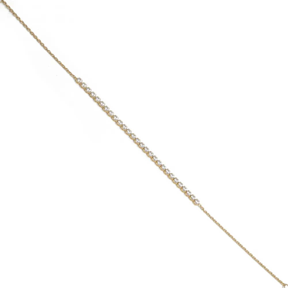 14K Χρυσό Βραχιόλι με Ριβιέρα και Ζιργκόν BR197TZ