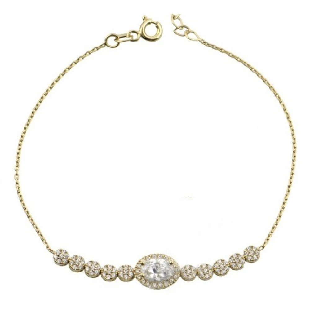 9K Χρυσό Bραχιόλι Ροζέτα με Ζιργκόν BR3004