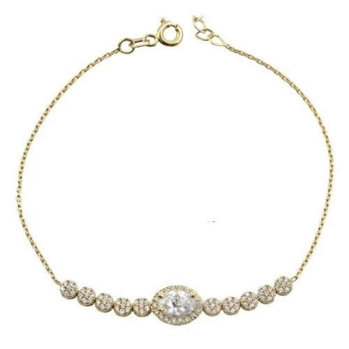 9K Χρυσό Bραχιόλι Ροζέτα με Ζιργκόν BR3004