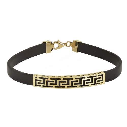 14K Χρυσό βραχιόλι Μαίανδροι με Καουτσούκ BR3960