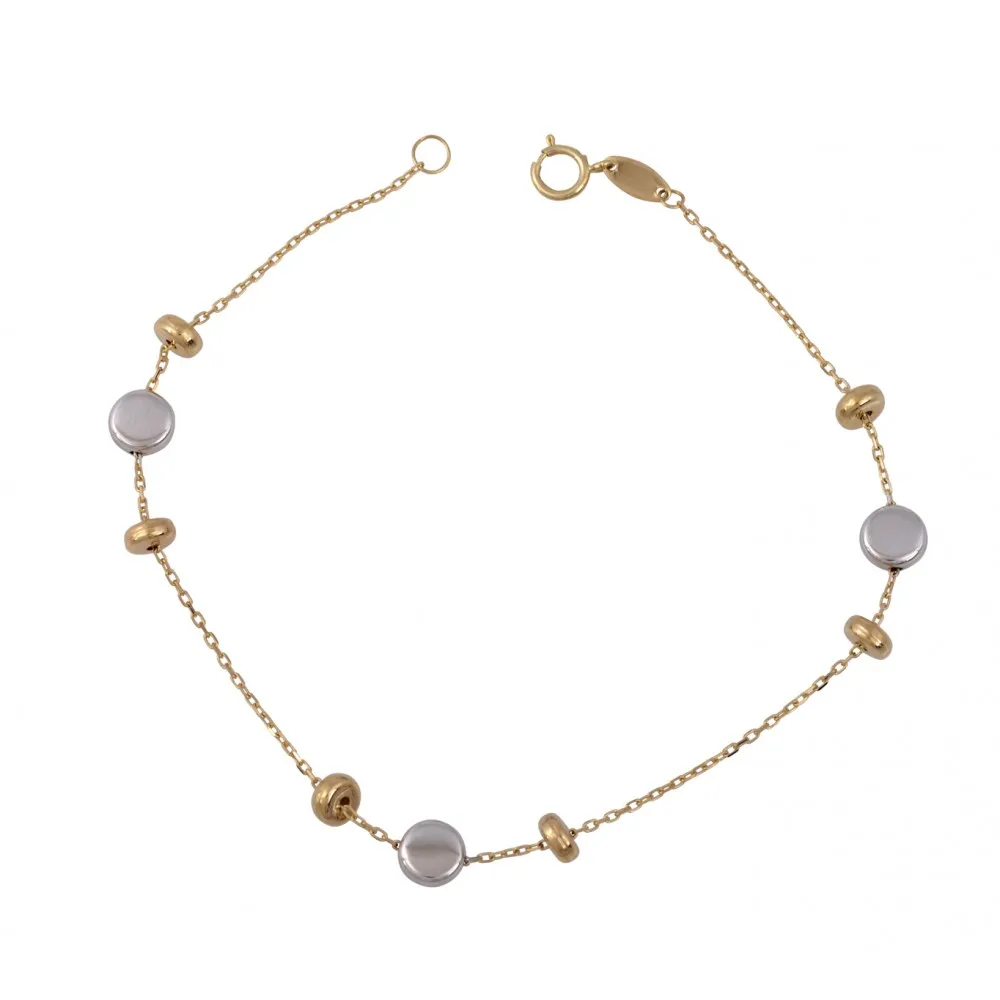 14Κ Χρυσό Δίχρωμο Βραχιόλι BR4334