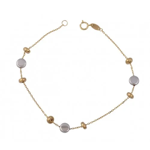 14Κ Χρυσό Δίχρωμο Βραχιόλι BR4334