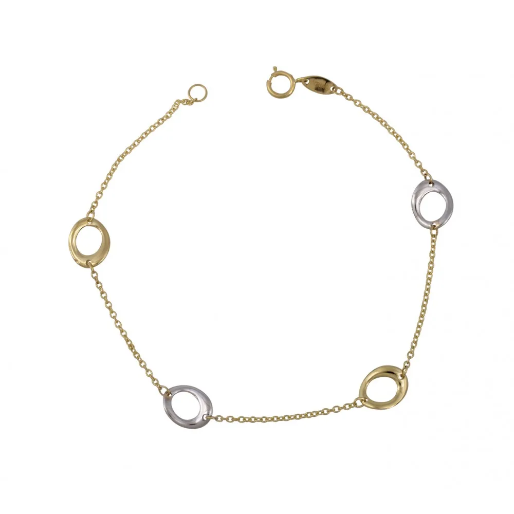 14K Χρυσό Δίχρωμο Βραχιόλι BR9074