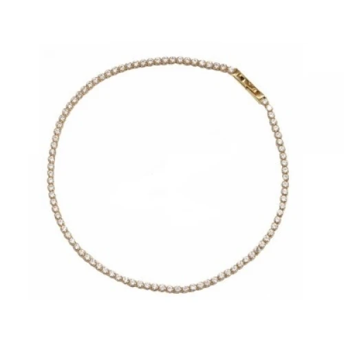 14K Χρυσό Bραχιόλι Ριβιέρα με Λευκά Ζιργκόν BR5126VR