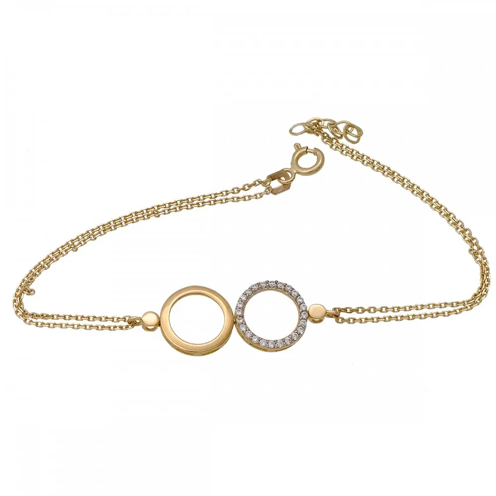 14K Χρυσό Bραχιόλι με Ζιργκόν BR58701