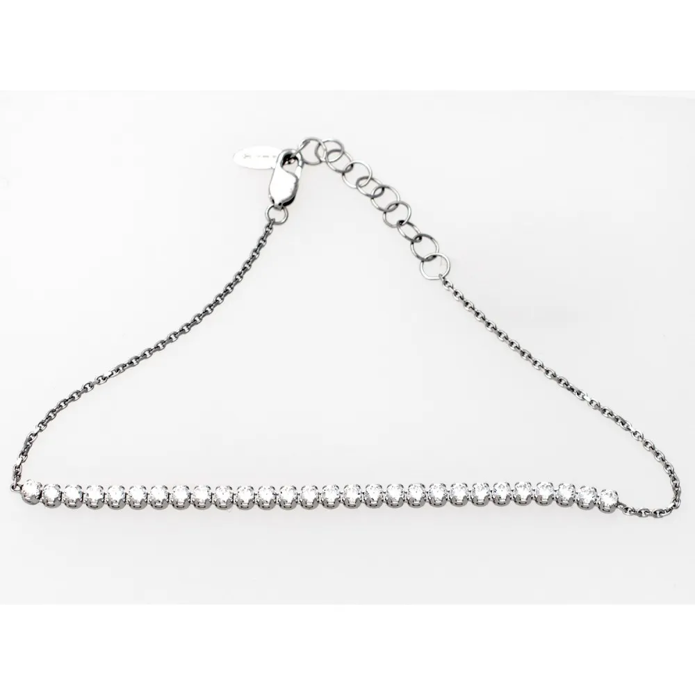 14K Λευκόχρυσο Βραχιόλι με Ζιργκόν BR779