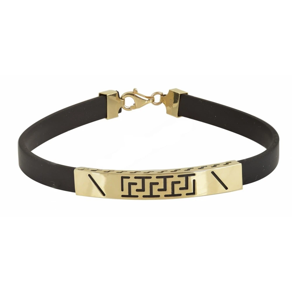 14K Χρυσό βραχιόλι Μαίανδροι με Καουτσούκ BRA3022