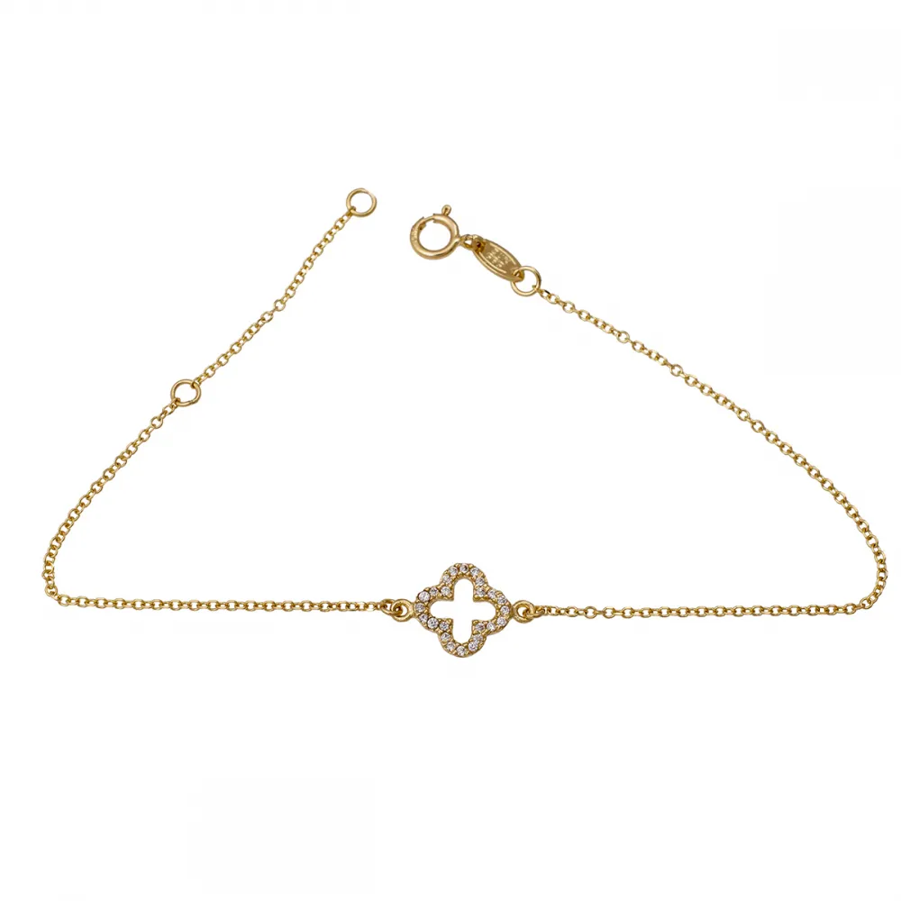 14K Χρυσό Bραχιόλι με Ζιργκόν AX1937BR