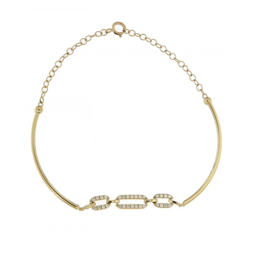 14K Χρυσό Bραχιόλι με Ζιργκόν BX1639KR