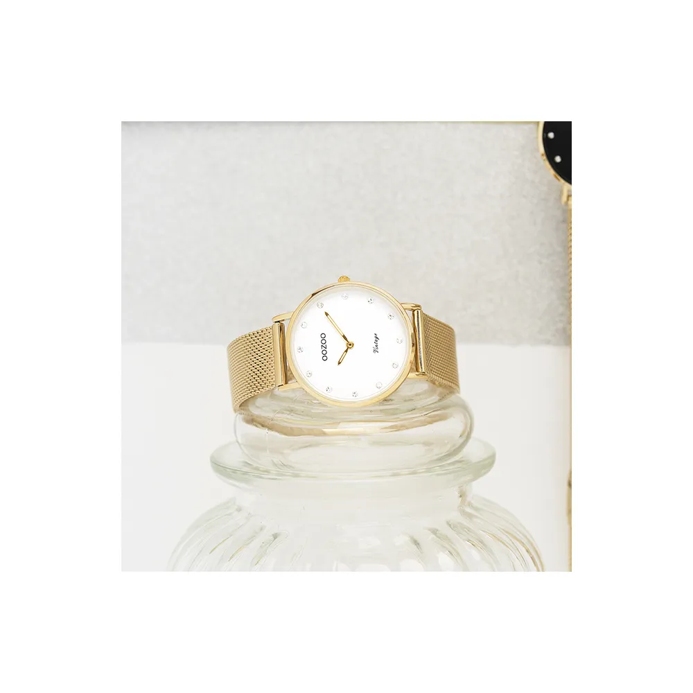 OOZOO Vintage Χρυσό με Μεταλλικό Μπρασελέ και Ζιργκόν C20241