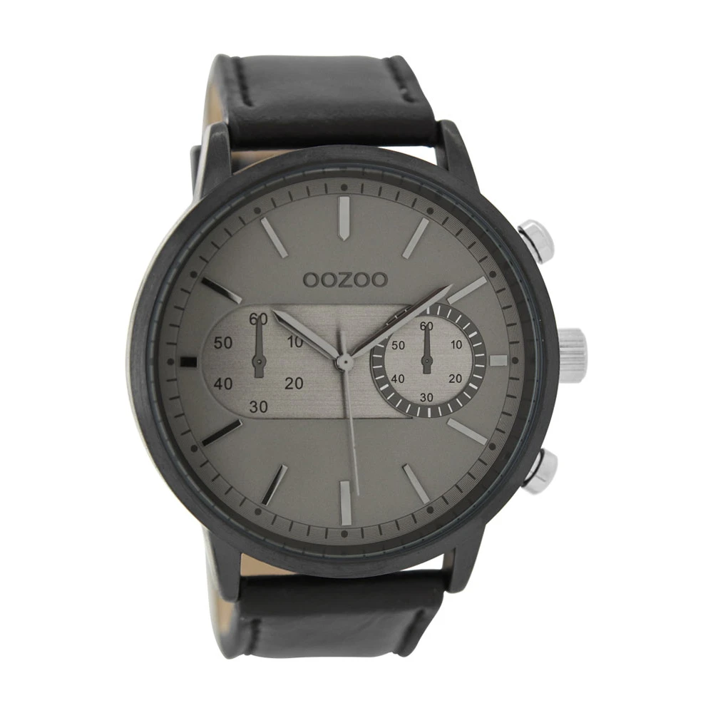 OOZOO Timepieces με Μαύρο Δερμάτινο Λουράκι C9058