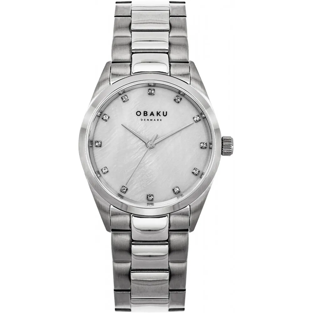 OBAKU Chili Stone Silver Stainless Steel Bracelet V263LXCJSC